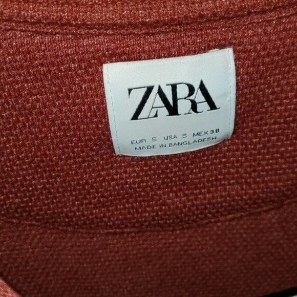 Zara Burndt Orange Fall Colored Crew Neck Sz. S LS Sweater - Picture 4 of 7